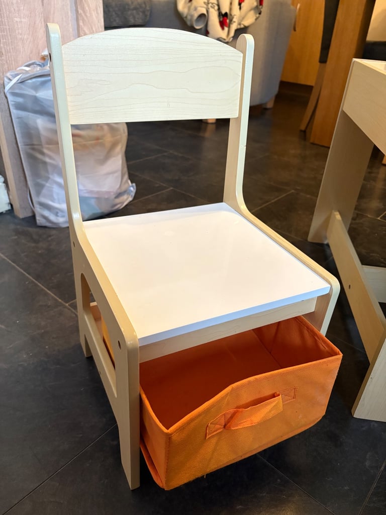 Children’s table and chair with storage