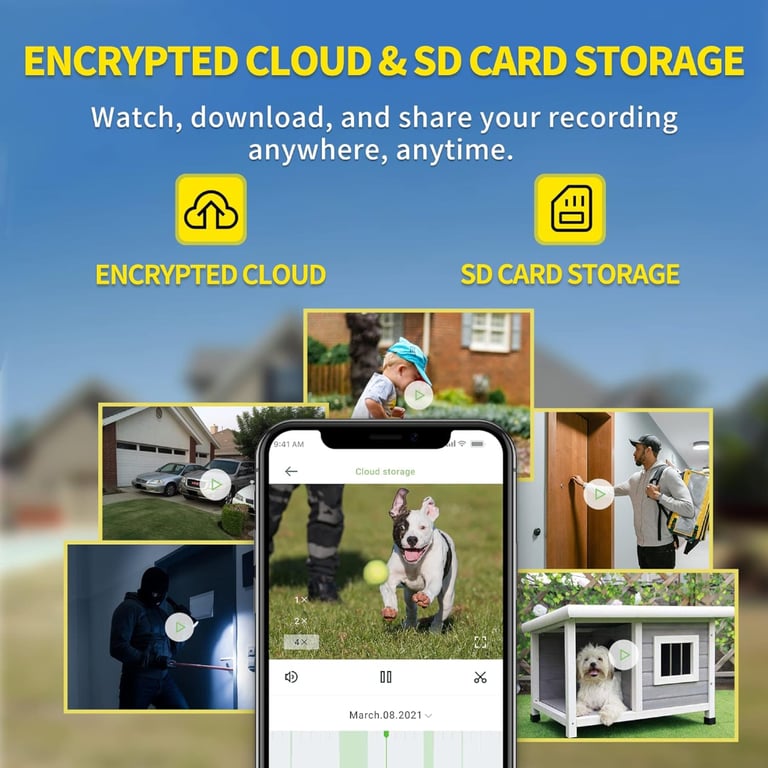 Wireless Security Camera 2-Way Audio- AI Motion Detection