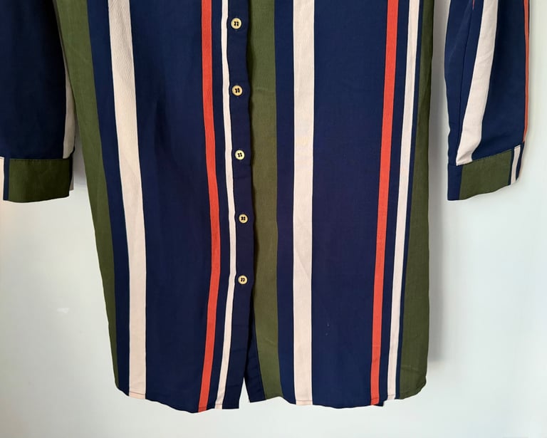 Striped multicoloured shirt dress, size 12/14