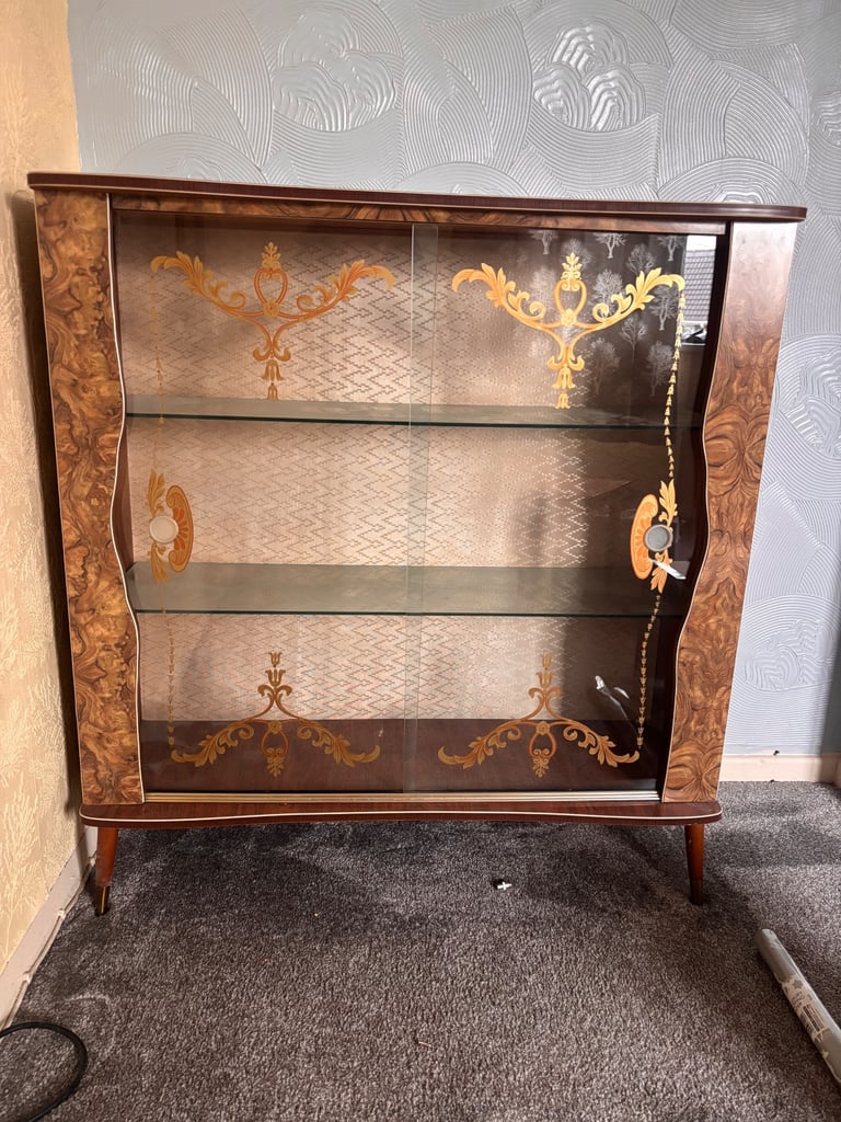 image for Beautiful vintage glass front display cabinet excellent condition. 