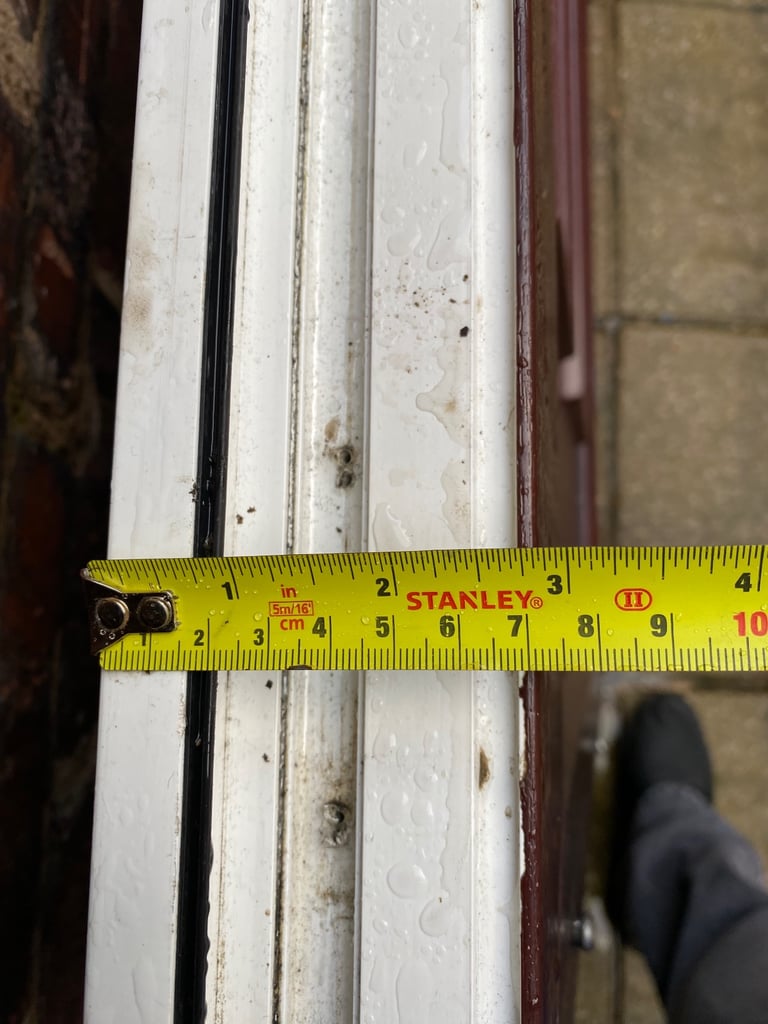 Wood grain on white Double Glazing door