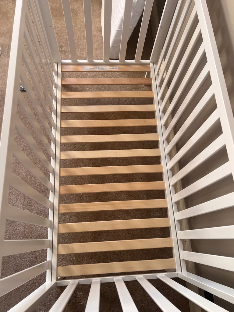 John Lewis Cot Bed and mattress - almost brand new 120 x 60cm