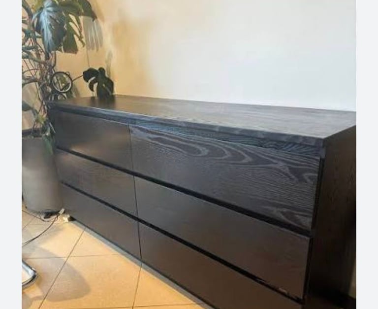 image for Ikea malm 6 drawer 3/3 black 