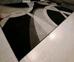 Extra large black and grey rug