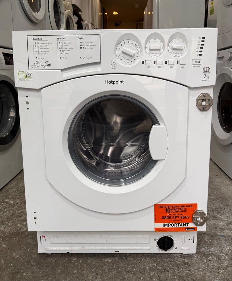 image for 7KG HOTPOINT BUILT IN NICE WASHER & DRYER WITH WARRANTY   