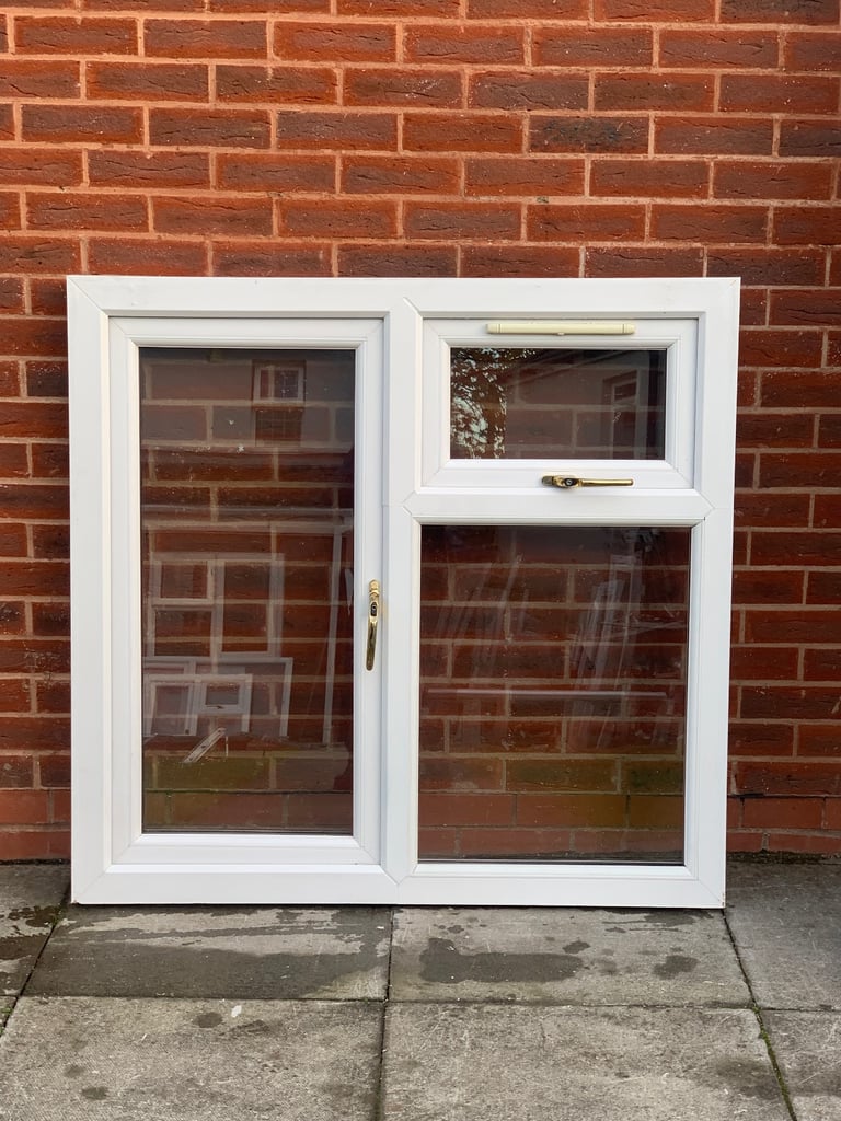 UPVC DOUBLE GLAZED WINDOW WITH SIDE & TOP OPENERS 118.5cm W 113cm H Can Deliver