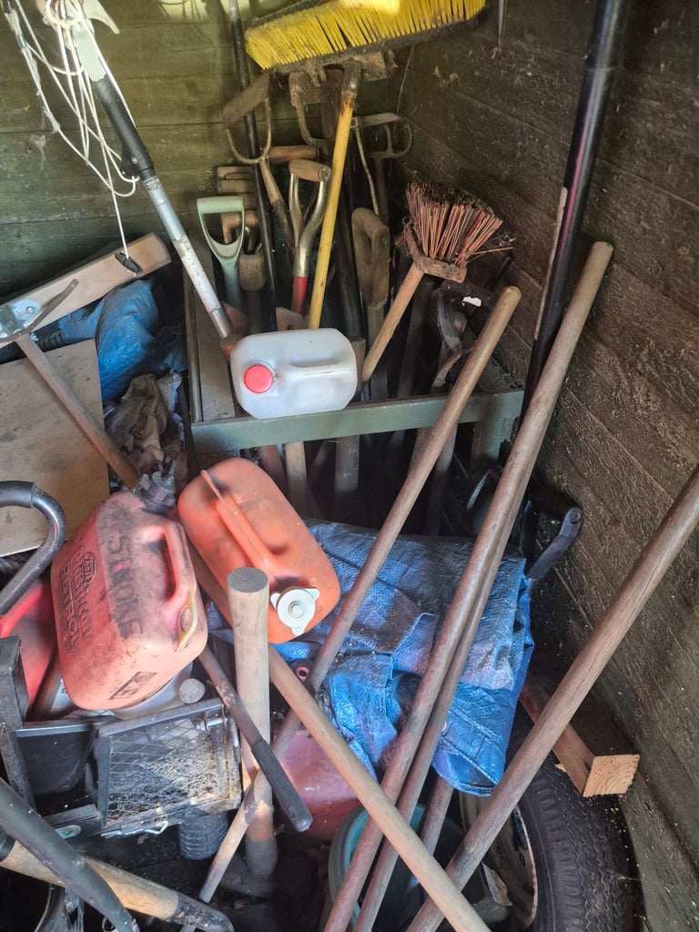 assortment of garden tools 