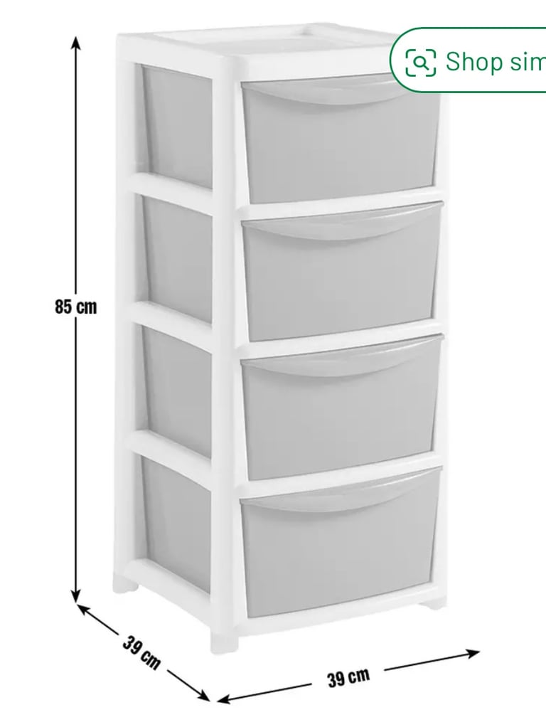 RRP £27 Argos Home 4 Drawer Wide Plastic Drawers