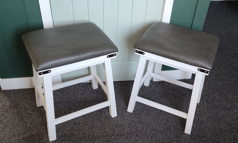 image for Pair of wooden stools ~ ideal extra seating for xmas