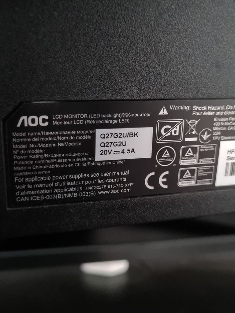 AOC 27 inch Gaming Monitor
