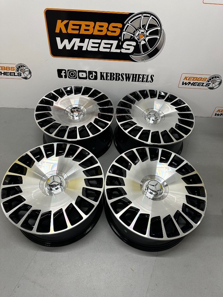 20" MERCEDES MAYBACH REPLACEMENT ALLOY WHEELS BLACK MACHINED C CLASS E CLASS S CLASS
