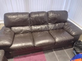 Leather settee's, 4 off