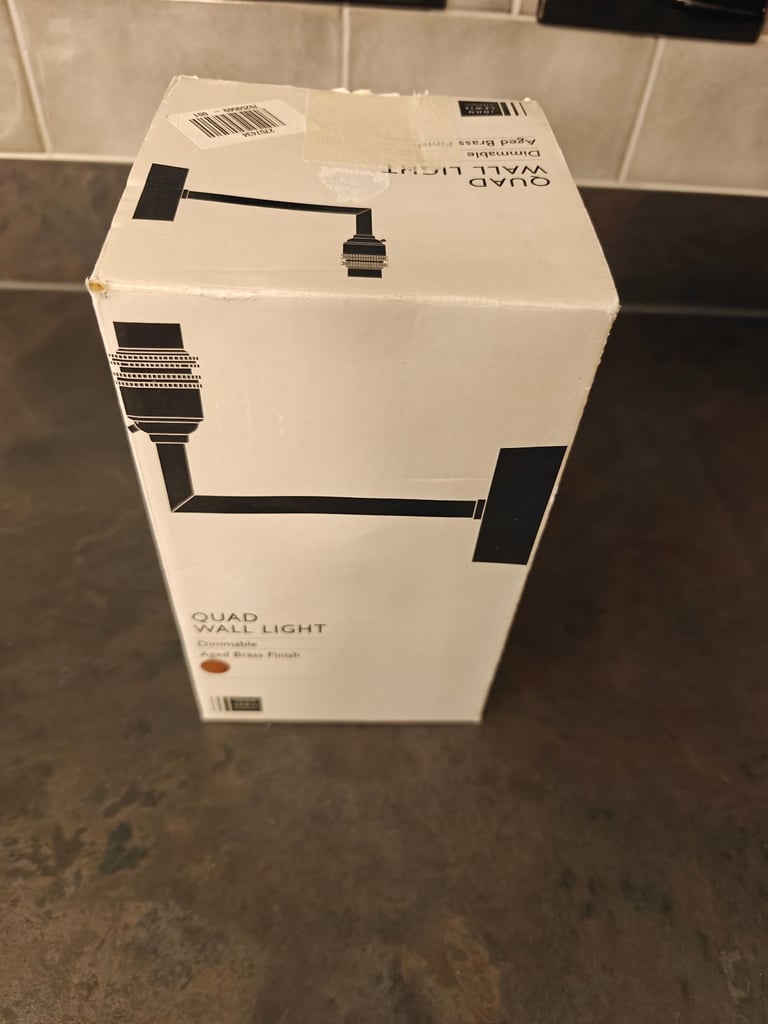 John Lewis Quad Wall Light Fitting, Aged Brass