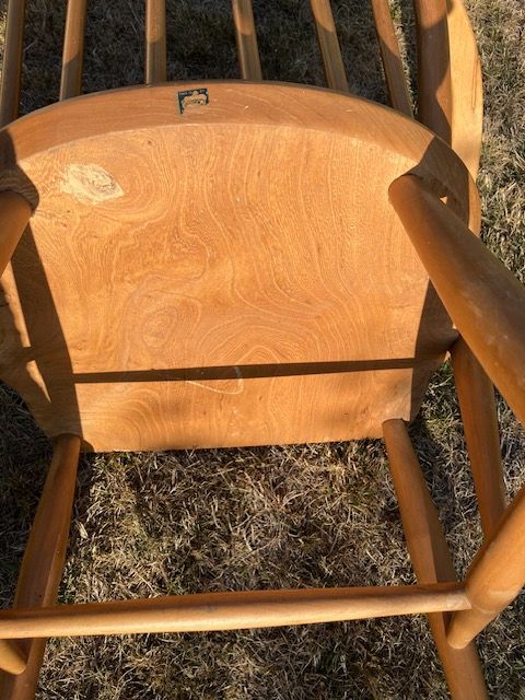 Windsor Carver Chair. Vintage Ercol Blonde Mid Century Retro Hoop Back.