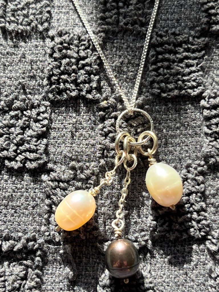 image for Sterling Silver Pearl Necklace 