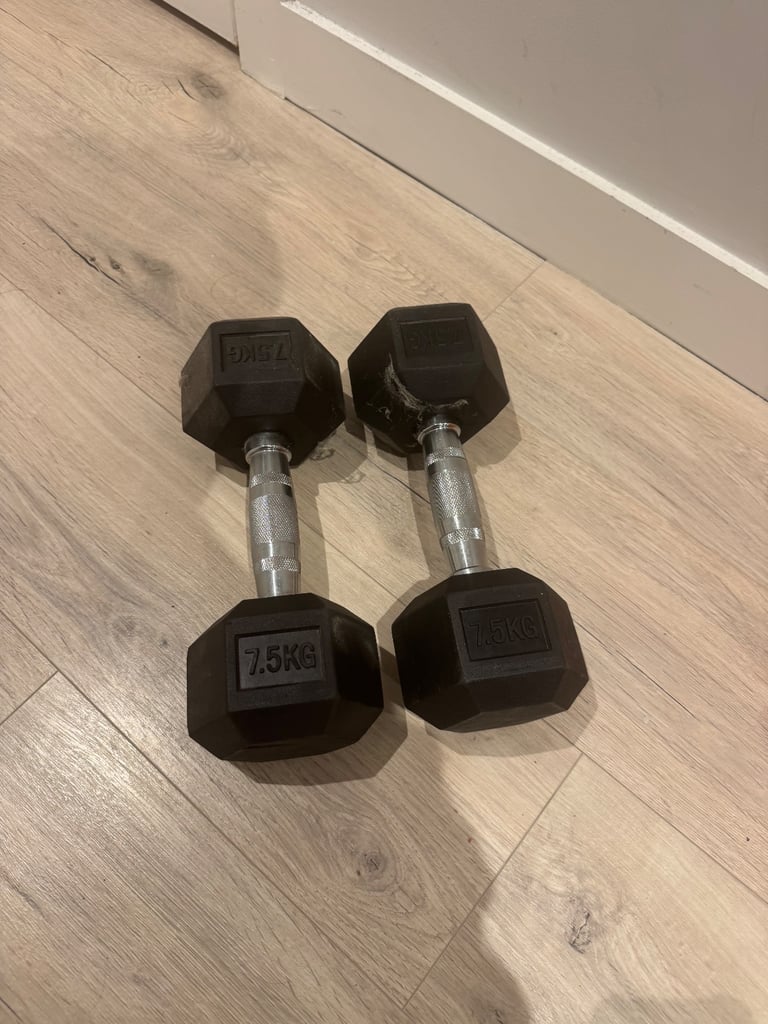 image for 2x 7.5kg dumbbells 