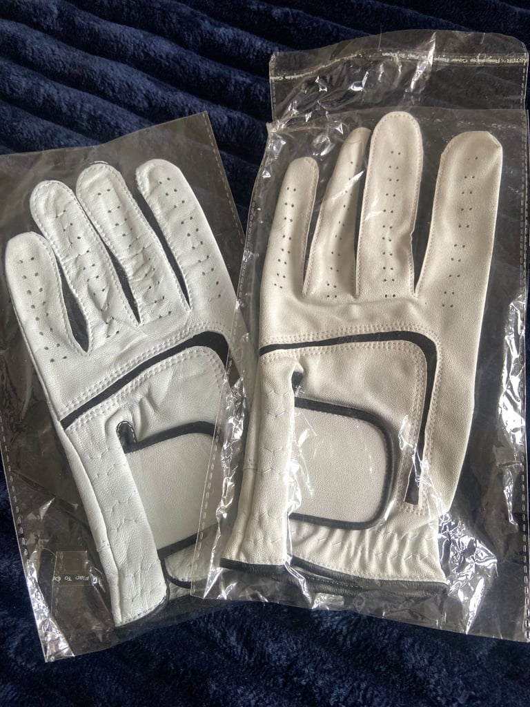 Pair Of White Leather Golf Gloves