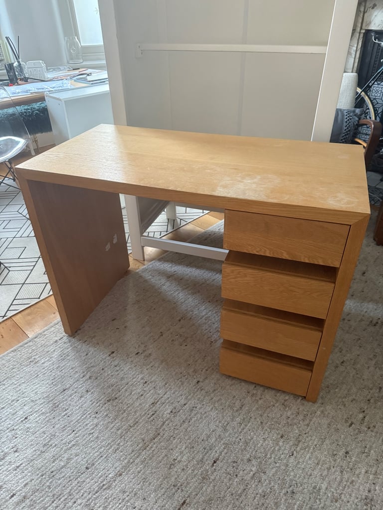 image for Free Solid Wood Desk with Drawers