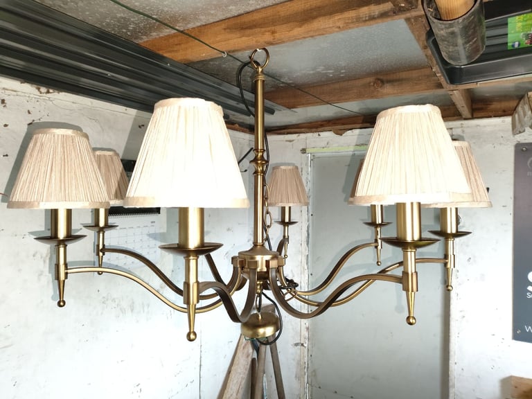 image for Chandelier -  Interiors 1900 - CA1P8B Stanford Antique Brass 8 Light Chandelier Antique Brass