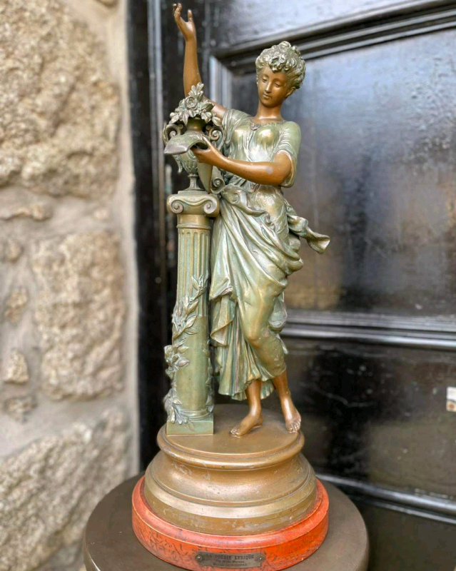 image for Bronze Figures Two Antique French Bronze Spelter Female Figures