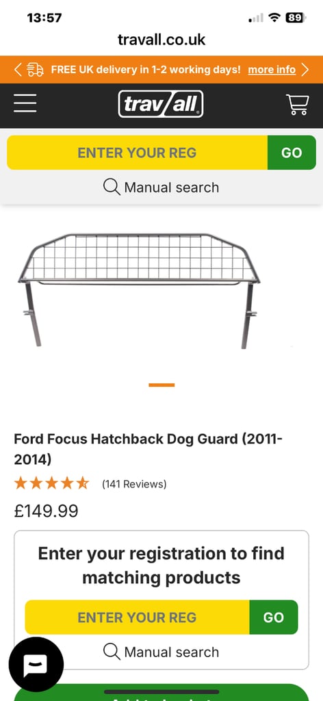 car dog guard Ford Focus 2011-2014