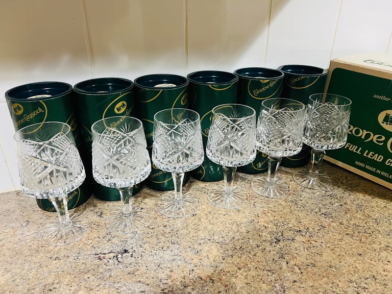 image for Slieve Donard Tyrone Crystal Wine Glass Set x6 New Boxed Housewarming Christmas Present