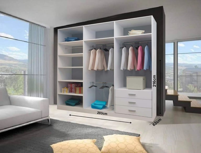 High Gloss Modern & Sliding Wardrobes in All sizes and colors 