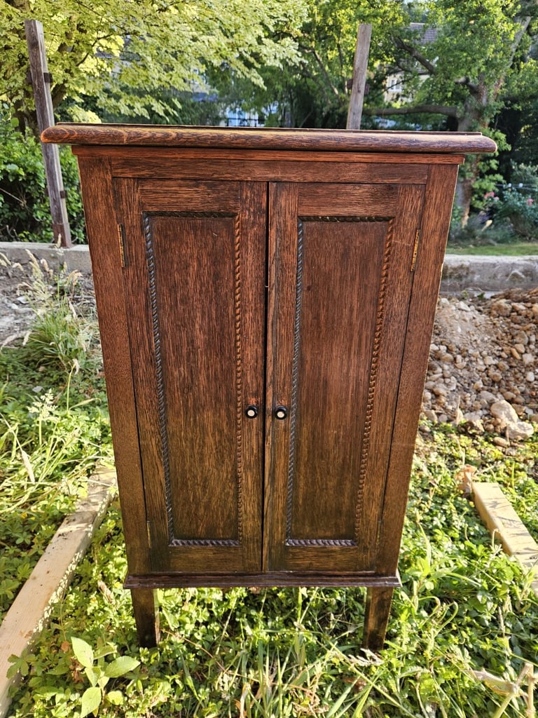 Small vintage hardwood cabinet