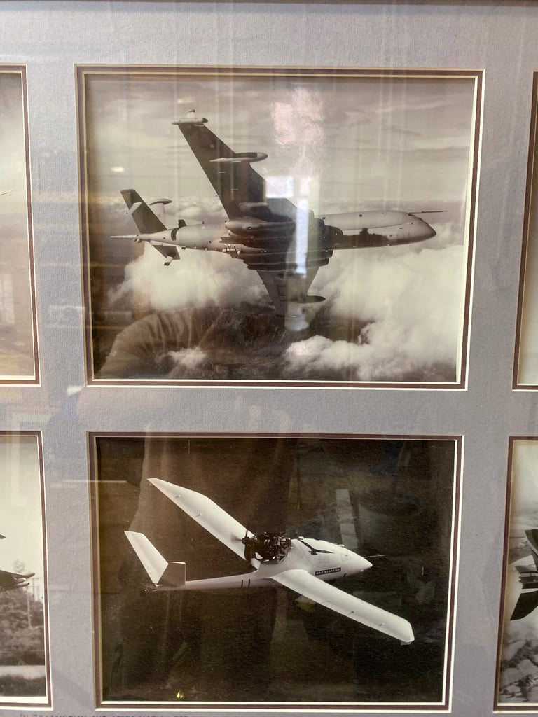 Six war planes in picture frame