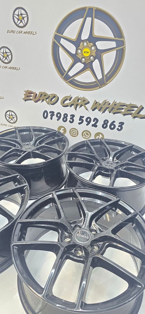 ROMAC DIABLO BMW 19" CS STYLE ALLOY WHEELS STAGGERED 5x112 GLOSS BLACK EDITION