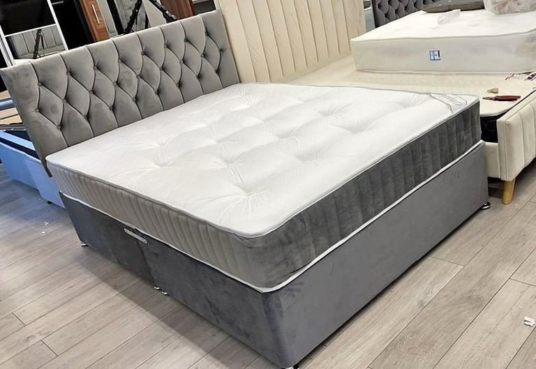image for Luxury DIVAN 5FT King Size Divan Bed Base ** With Mattress & STORAGE --- ORDER NOW