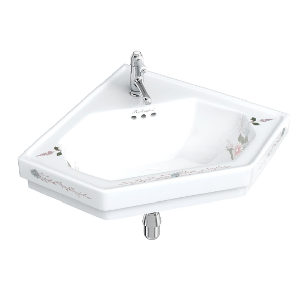 image for Burlington English Garden Corner washbasin 60x45x18.3 cm, white B10D