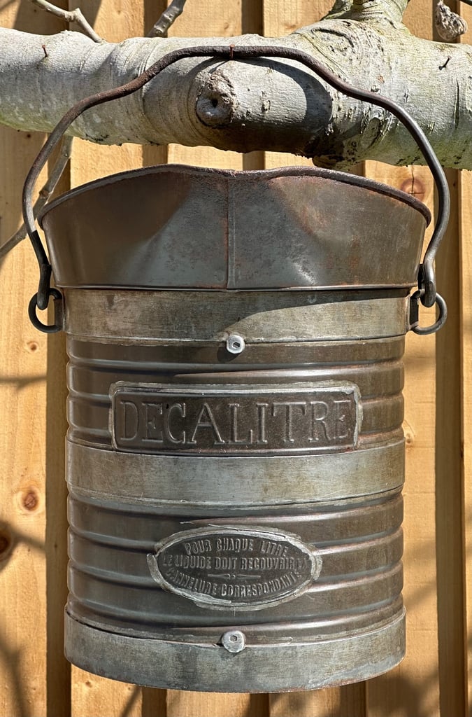 ANTIQUE FRENCH DECALITRE MEASURING JUG PITCHER, H33cm - 1900s CHAMPAGNE VINEYARD - WILL POST!