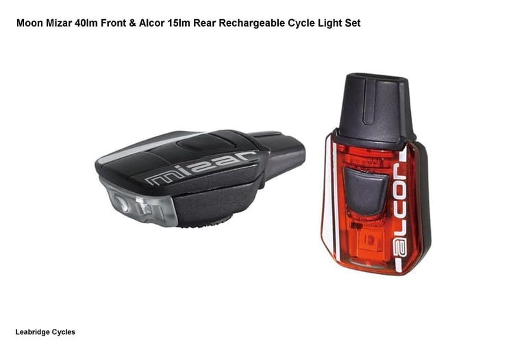 Moon Mizar 40 lm Front & Alcor 15 lm Rear Rechargeable Cycle Light Set