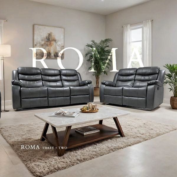 image for Leather Recliner Sofa !! 3+2 seater Roma leather Recliner Sofa - Fast delivery 