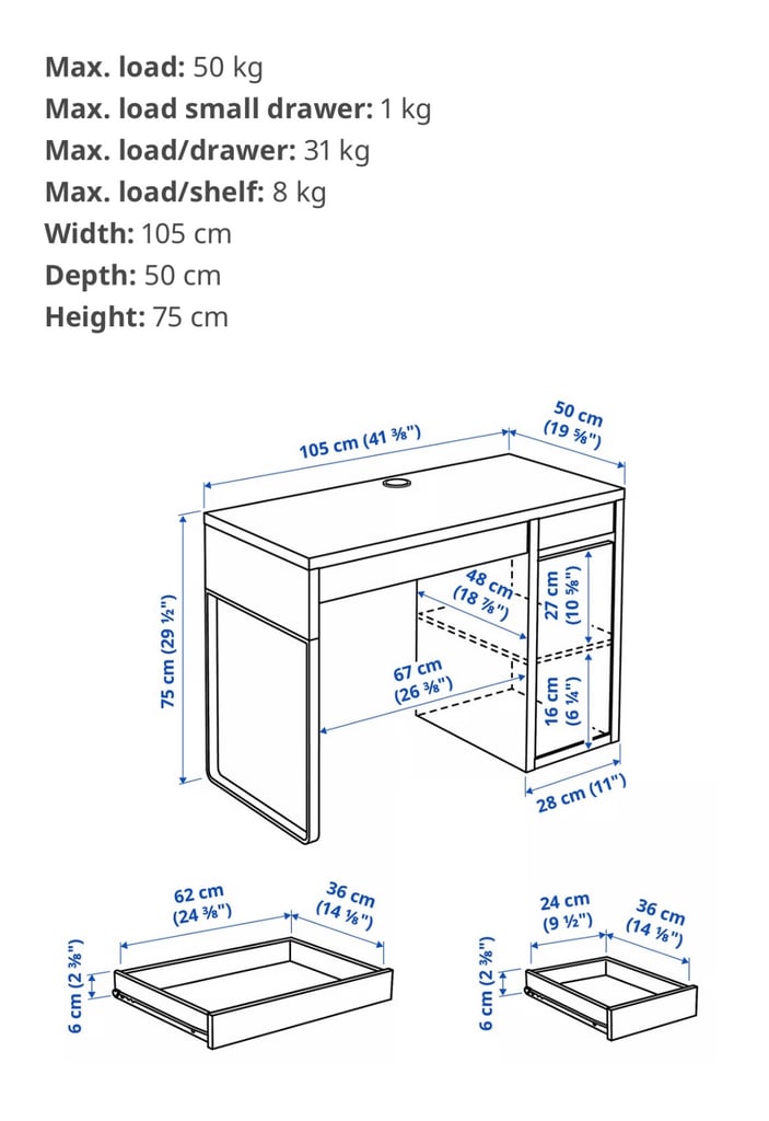 Ikea Micke White Desk 
