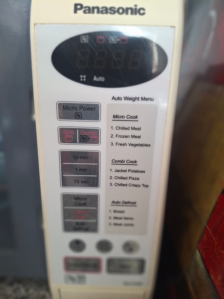 Panasonic 800w white combination microwave with grill