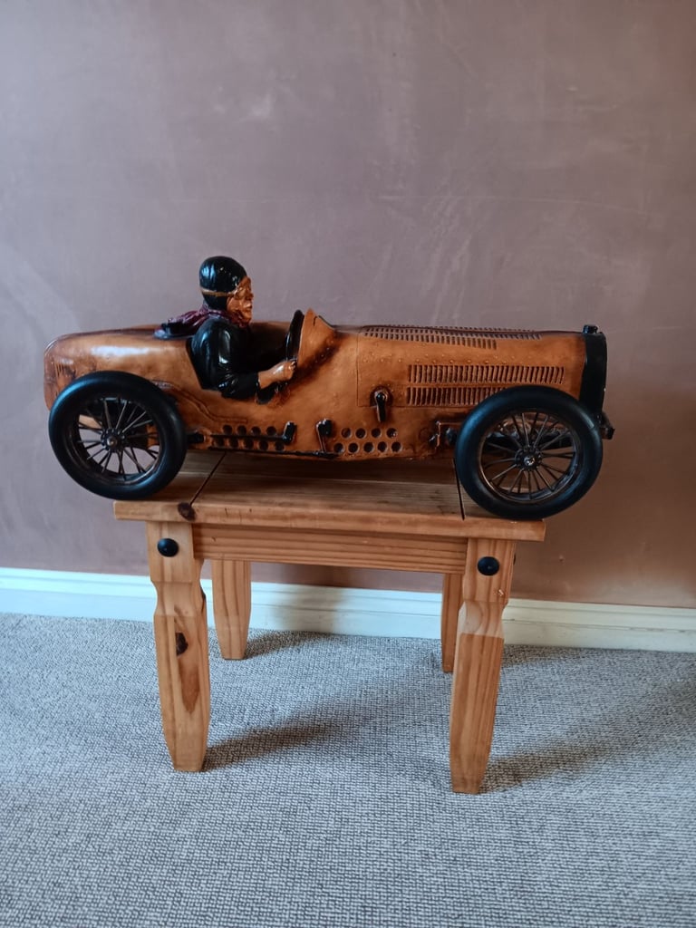 image for Collectible Resin Model – Vintage Racing Car with Driver