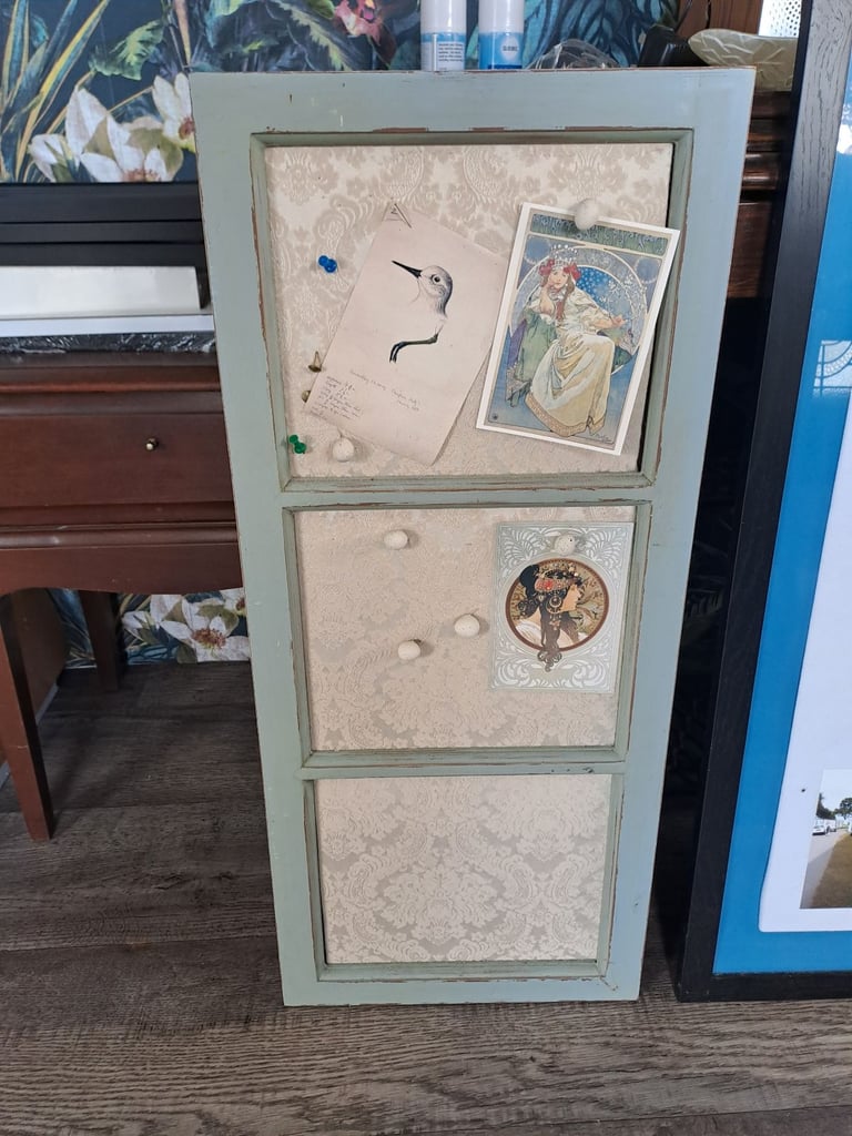 image for Vintage fabric painted pin board