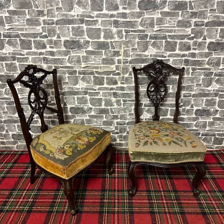 2x Antique Bedroom Chairs