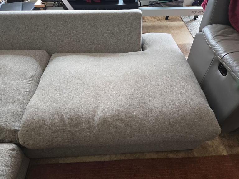 Grey fabric L shape sofa from dfs