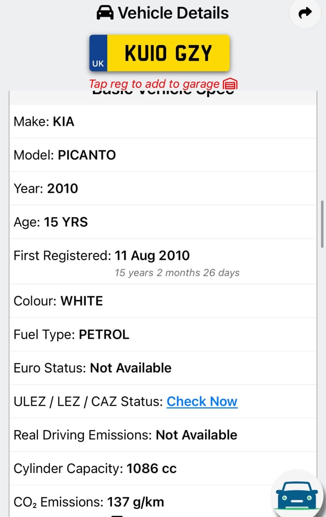 Kia, PICANTO, Hatchback, 2010, Other, 1086 (cc), 5 doors