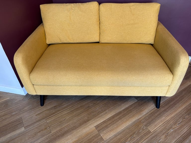 image for 2 seater yellow sofa 