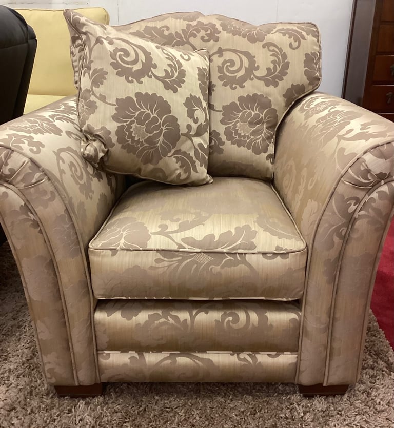 image for Gold floral Alston’s armchair