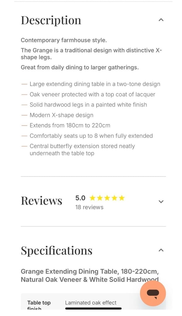 White extendable dining table. Seats up to 10-12