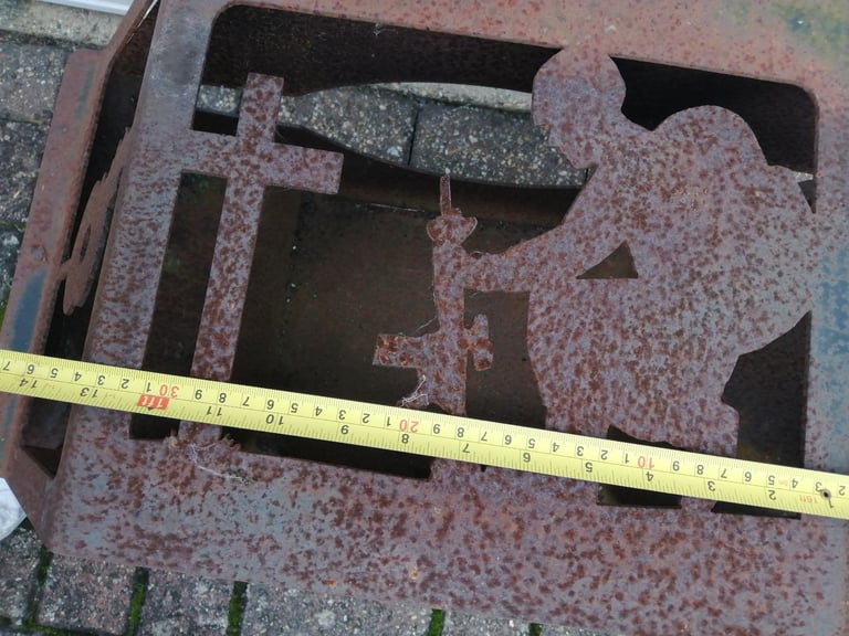 Bespoke Military Remembrance Soldier & poppies metal Fire pit  indoor log store