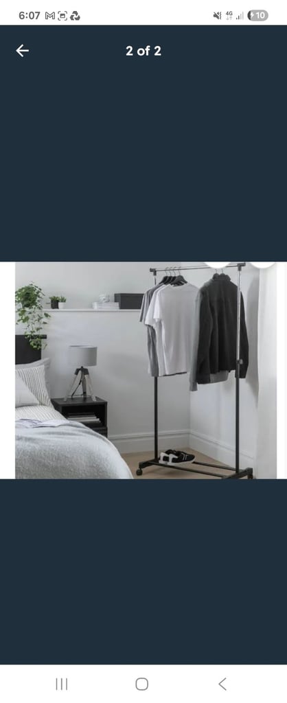 New clothes rail and also clear cover to protect clothes 