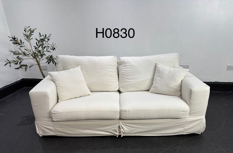 White 3 Seater Sofa Bed  £250 Free Local Delivery 