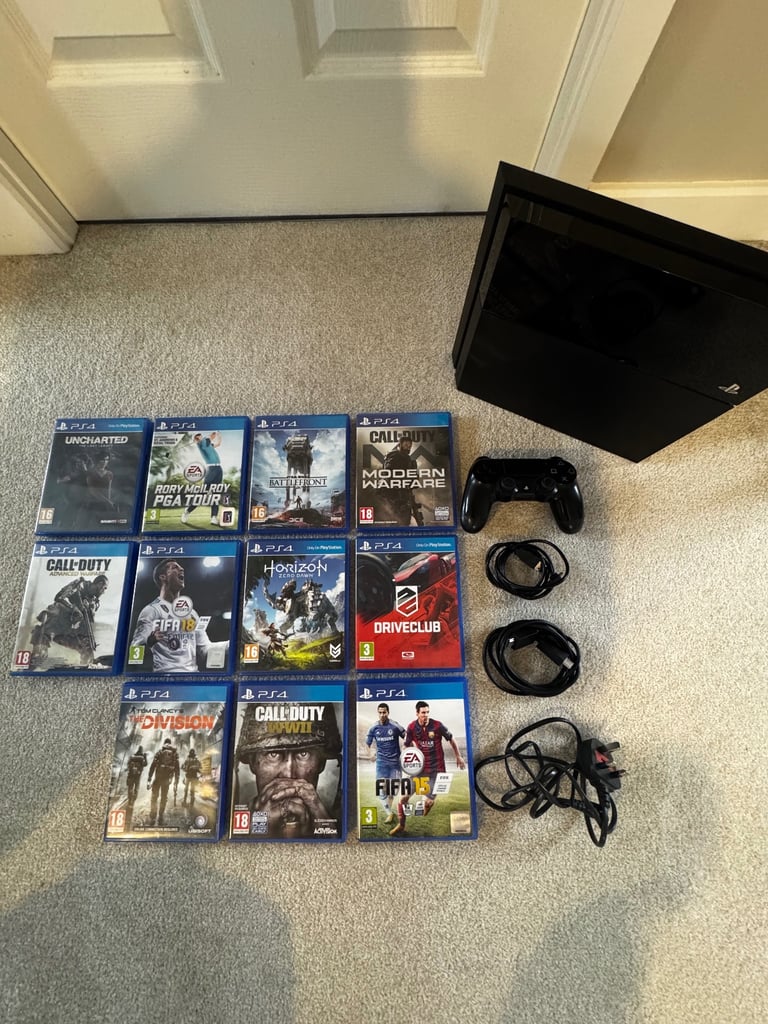 image for PlayStation 4 500GB Console + Controller, Cables & 11 Games