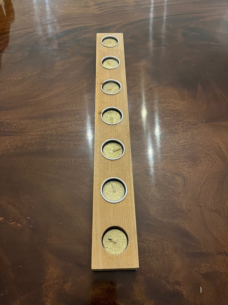 Tea Light Candle Holder – Wooden – 7 Holders